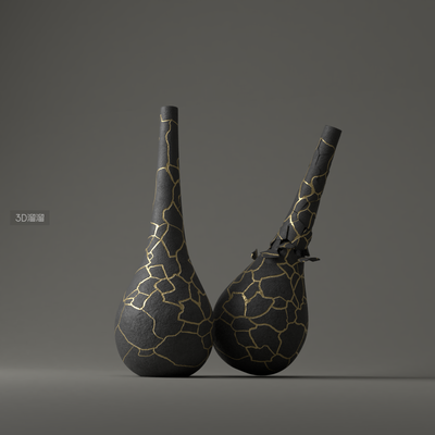 工業(yè)風(fēng)破碎花瓶的藝術(shù)品