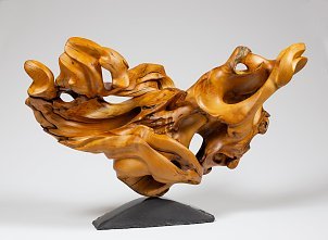 工業風木雕藝術品
