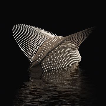現代透明玻璃魚雕塑藝術品設計圖片_