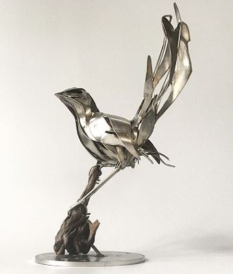 現代鳥雕塑藝術品設計圖片_動物